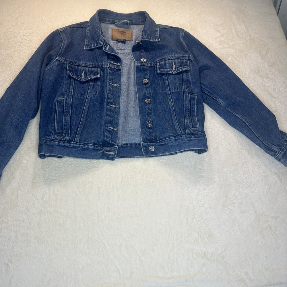 VNTG‎ Route 66 Premium Jeanswear Denim Trucker Jacket Medium Wash Blue Mens M
